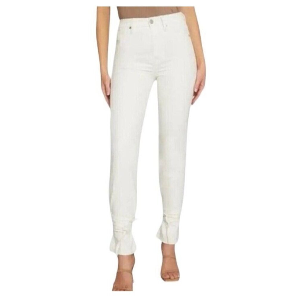 Good American White Good Boy Ankle Wrap Hi Rise Curvy Casual Jeans Size 26